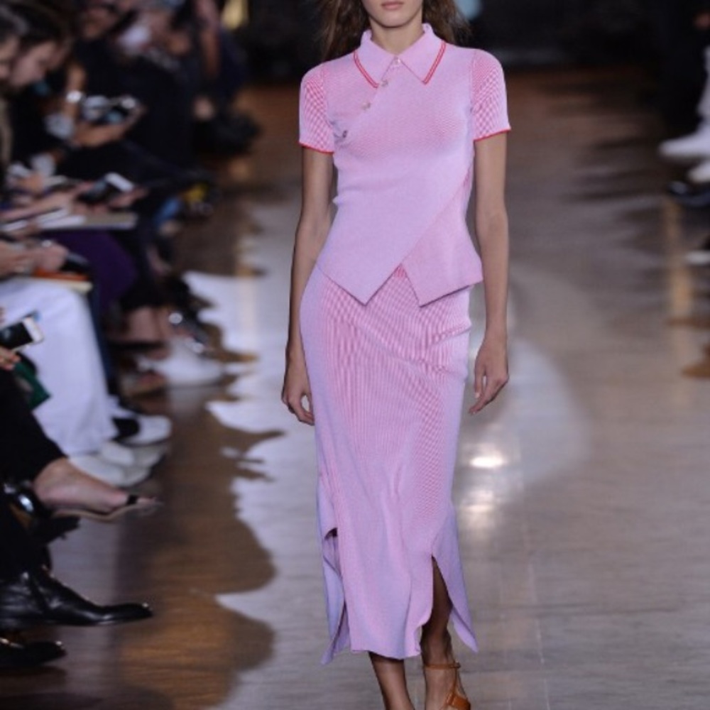 Stella McCartney Pink Rib-Knit Top & Skirt Set